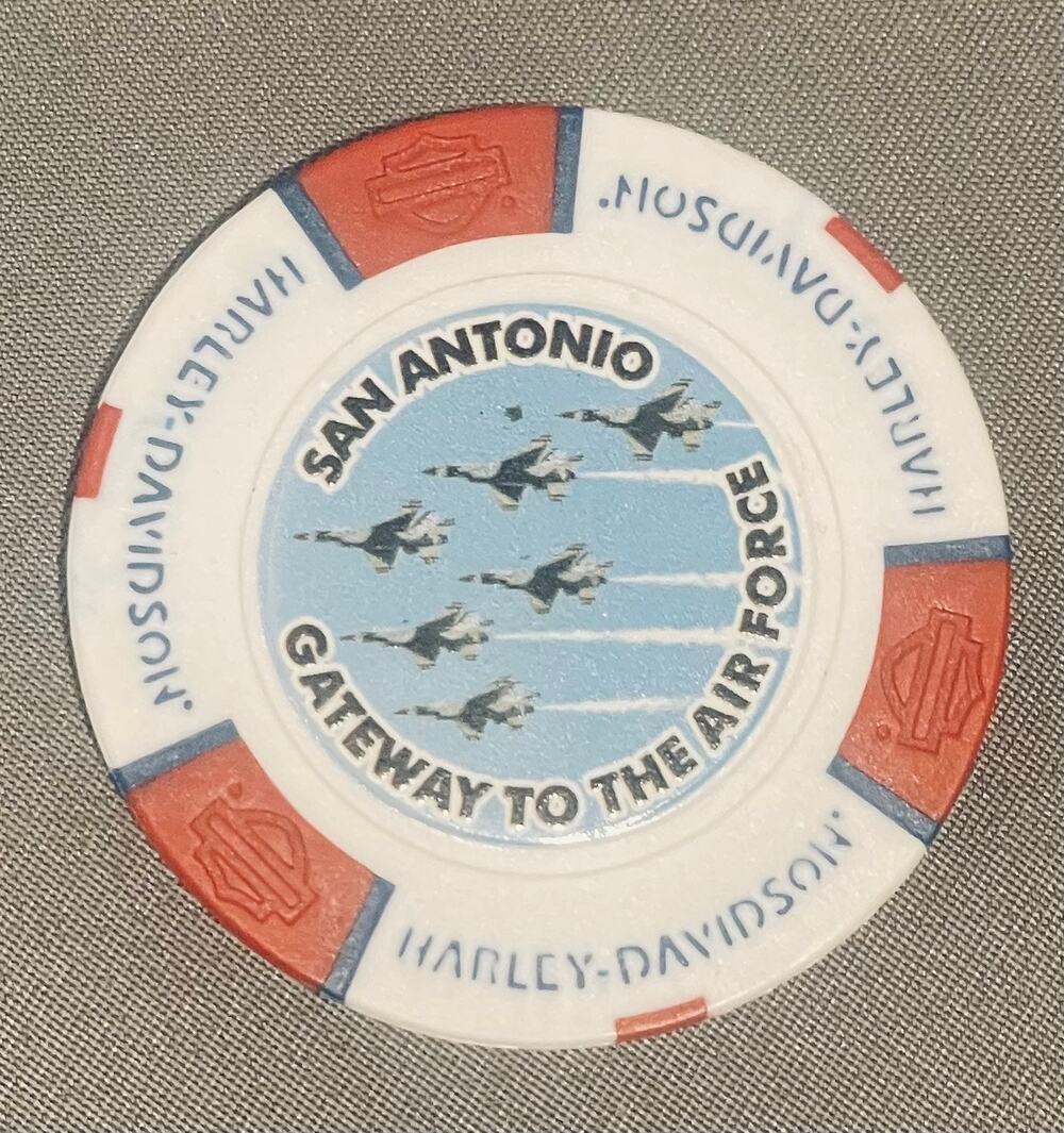 Harley-Davidson Poker Chip, Caliente, San Antonio ,Texas Air Force Gateway